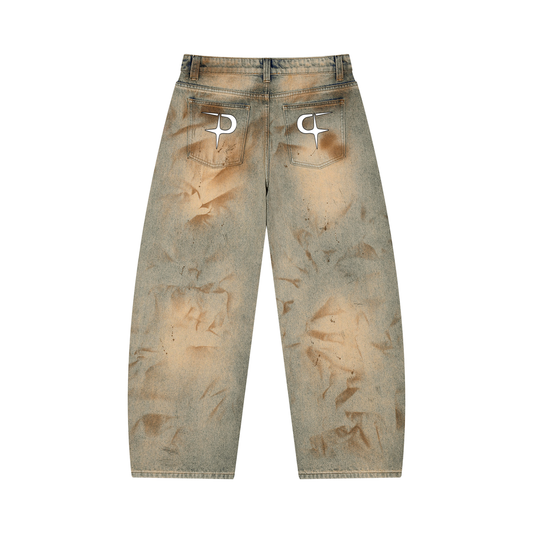 Vintage Dirty Wash Barrel Leg Jeans