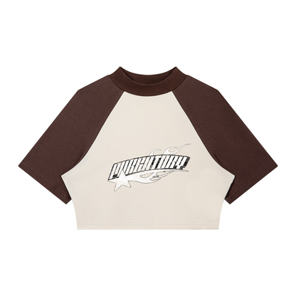 Women’s Color Block Raglan Crop T-Shirt