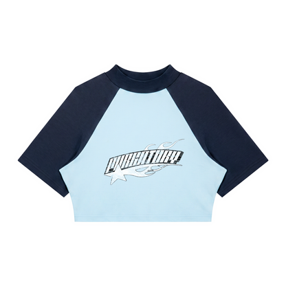 Women’s Color Block Raglan Crop T-Shirt