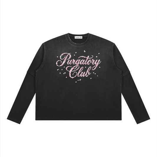Vintage Wash “Cherry Blossom” Layered T-Shirt