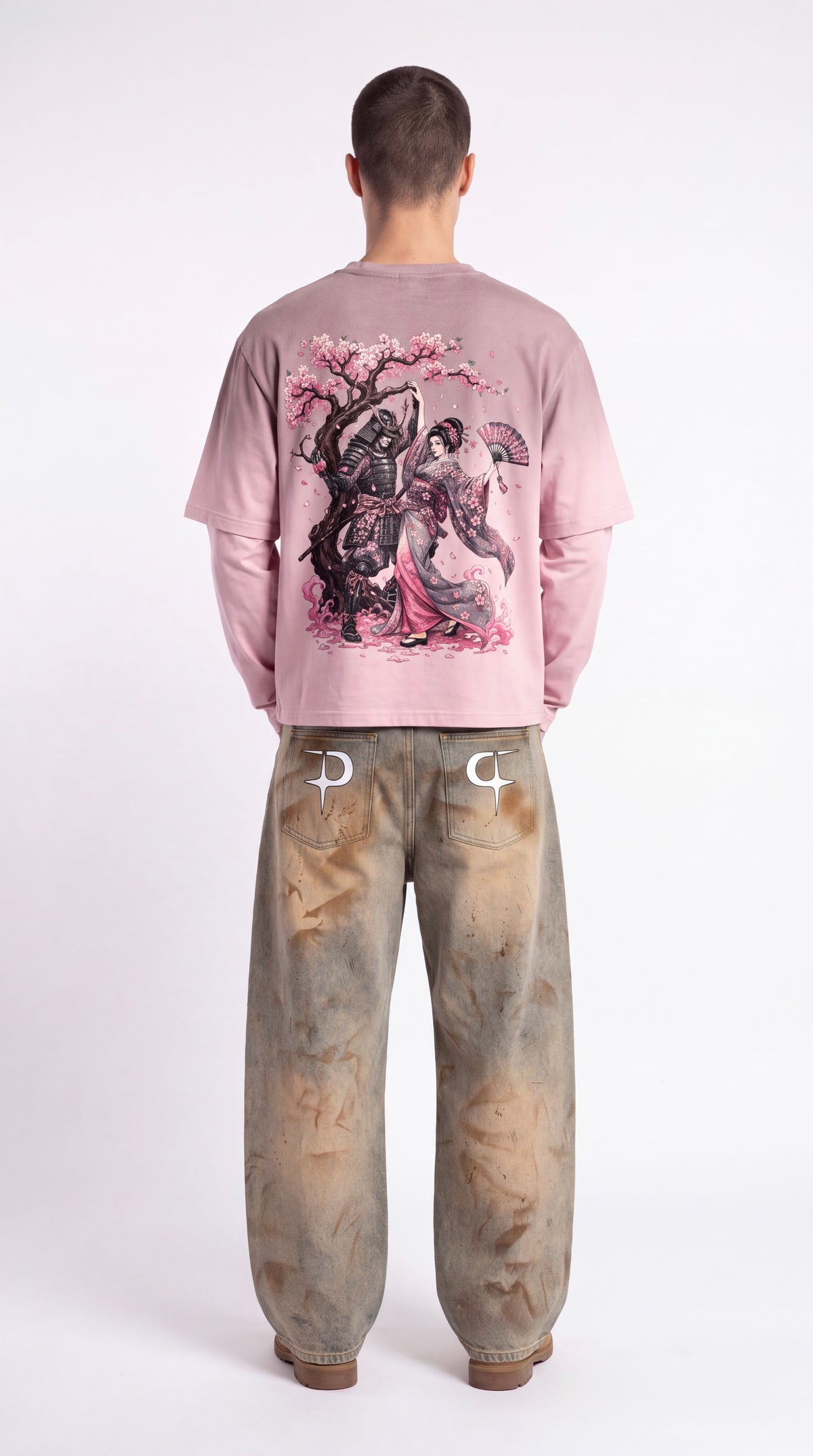 Vintage Wash “Cherry Blossom” Layered T-Shirt