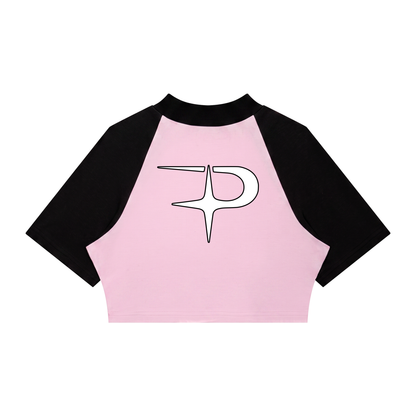 Women’s Color Block Raglan Crop T-Shirt